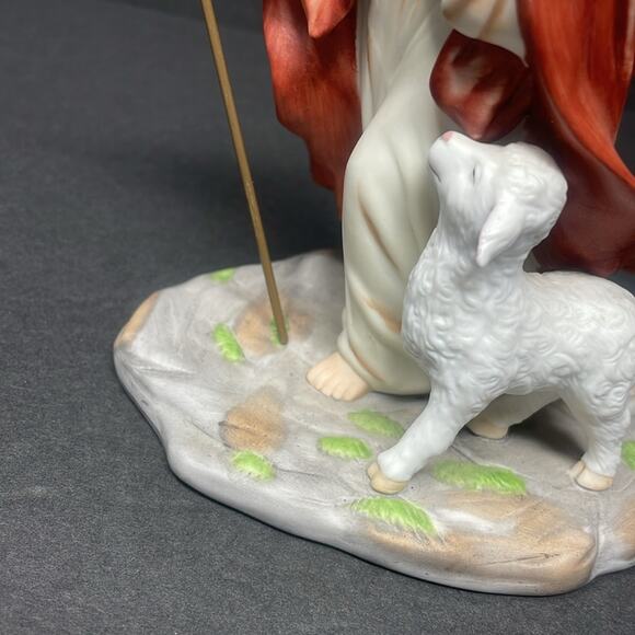 Vintage Cromo N. M. Milano Jesus the Good Shepherd Figurine Made in Italy - Picture 3 of 9